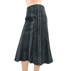 Danier Suede Constrating Stripe Skirt Trumpet Hem 4